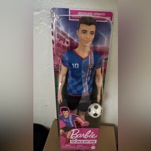 Mattel Barbie Doll Soccer Player Male Ken, Blue Jersey